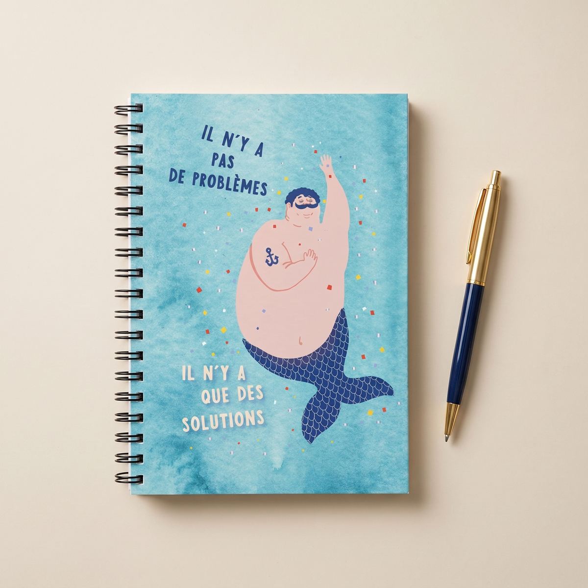 Carnet à spirale illustré d’un triton