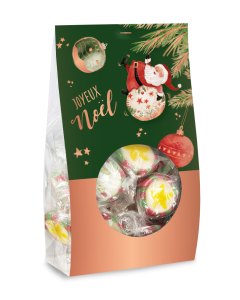 Bonbons Noël saveur pomme au four « Joyeux Noël » Père Noël roule sa boule 75g DLUO: 06/2029