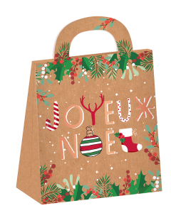 Sac à main grains de café enrobés de chocolat noir 70g Noël « Joyeux Noël » typo DLUO : 06/2027