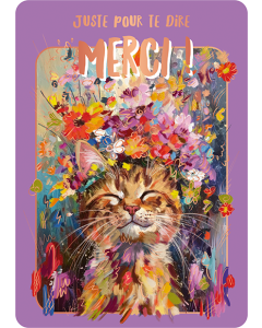 Carte postale Art&Plume merci « chat, merci » KURZ Luxor 397, FSC Mix, PBN-COC-026121