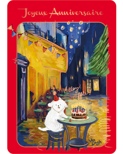 Carte postale Art&Plume anniversaire « chien blanc » KURZ Luxor 397, FSC Mix, PBN-COC-026121