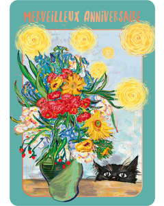 Carte postale Art&Plume anniversaire « bouquet en vase » KURZ Luxor 397, FSC Mix, PBN-COC-026121