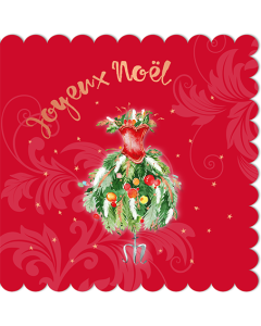 Carte double avec dorures et découpes Magic Noël carrée « Joyeux Noël » mannequin FSC Mix, PBN-COC-026121