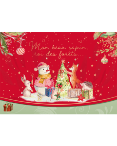 Carte double avec dorures et découpes Magic Noël « Mon beau sapin » sapin animaux FSC Mix, PBN-COC-026121