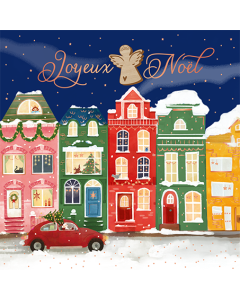 Carte double Collection Branchée Noël grand format ville ange « Joyeux Noël » KURZ Luxor 397