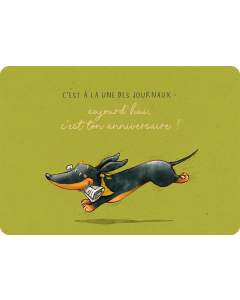 Carte double Petits Amis anniversaire « À la une des journaux » FSC Mix, PBN-COC-026121