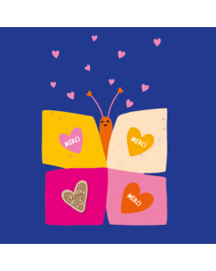 Carte double Collection Branchée grand format merci « 3x merci »