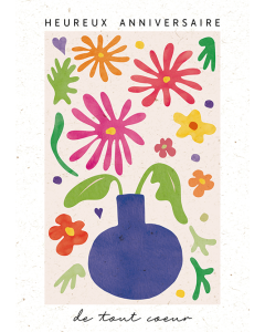 Carte double botanic CARDS anniversaire « Heureux Anniversaire », FSC Mix, PBN-COC-026121, produit BIO, DE-ÖKO-013