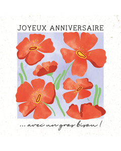 Carte double botanic CARDS format carré anniversaire « Joyeux Anniversaire », FSC Mix, PBN-COC-026121, produit BIO, DE-ÖKO-013