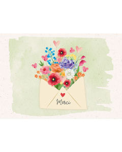 Carte double botanic CARDS « Merci » enveloppe, FSC Mix, PBN-COC-026121, produit BIO, DE-ÖKO-013