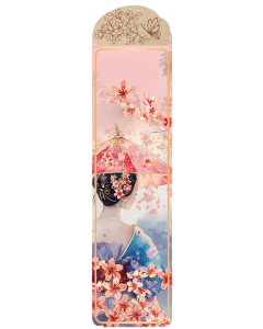 MARQUE-PAGE avec déco bois HappyArt Japonaise à l'ombrelle